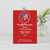 Patriottisch olifant Amerikaanse vlag Birthday Boy Kaart (Staand voorkant)