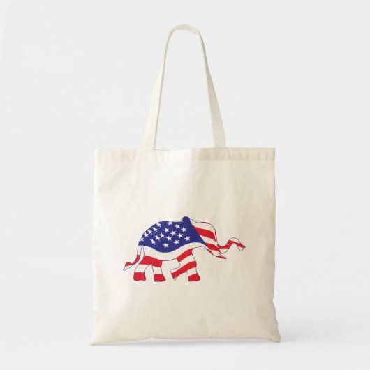 Patriottisch olifant in een Amerikaanse vlag Tote Bag (Voorkant)