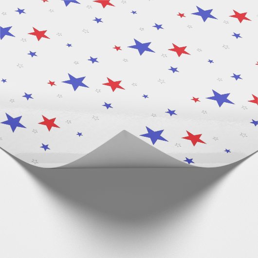 Patriottisch omslagpapier met Stars Rood Blauw Cadeaupapier (Hoek)