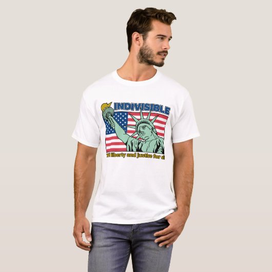 Patriottisch-Ondeelbaar-Vrijheid & Rechtvaardighei T-shirt (Voorkant volledig)