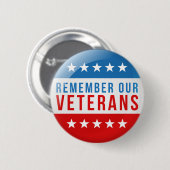 Patriottisch Onthoud onze veteranendag rode blauwe Ronde Button 5,7 Cm (Voorkant /achterkant)