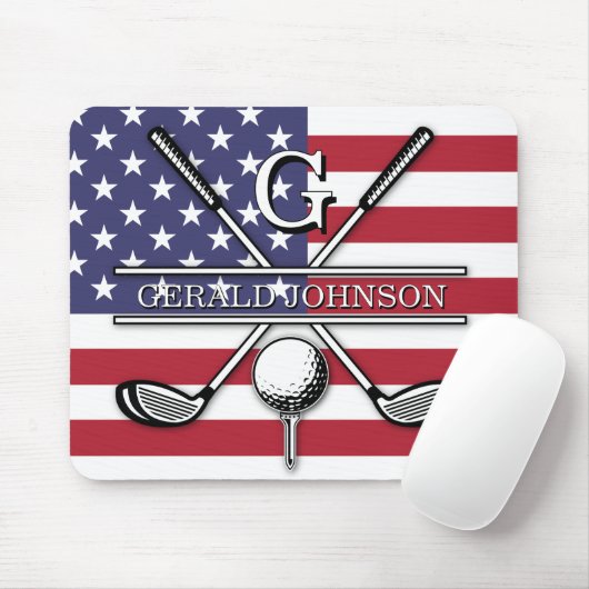 Patriottisch ontwerp Amerikaanse vlag Muismat (Met muis)