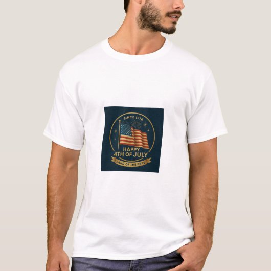Patriottisch ontwerp. Amerikaanse vlag. T-shirt (Voorkant)