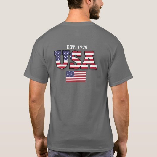 Patriottisch ontwerp Amerikaanse vlag T-shirt (Achterkant)