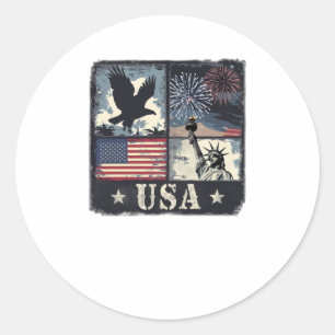Patriottisch ontwerp met adelaar uit de VS Ronde Sticker