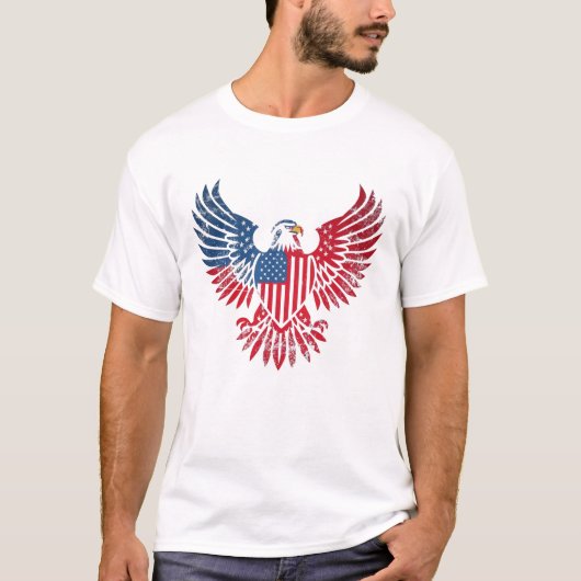 Patriottisch ontwerp met Amerikaanse zeearend en A T-shirt (Voorkant)