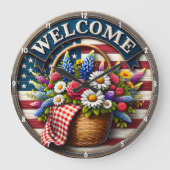 Patriottisch ontwerp met bloemen en tekst Welkom Grote Klok (Voorkant)