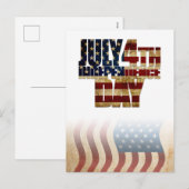 Patriottisch ontwerp van de vlag op 4 juli feestdagenkaart (Voorkant / Achterkant)