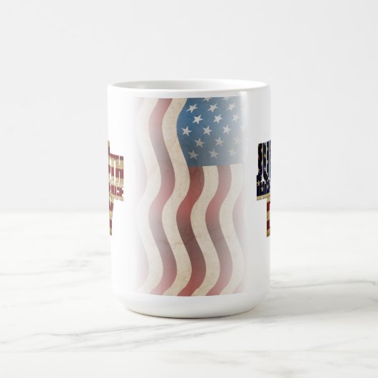 Patriottisch ontwerp van de vlag op 4 juli magische mok (Midden)