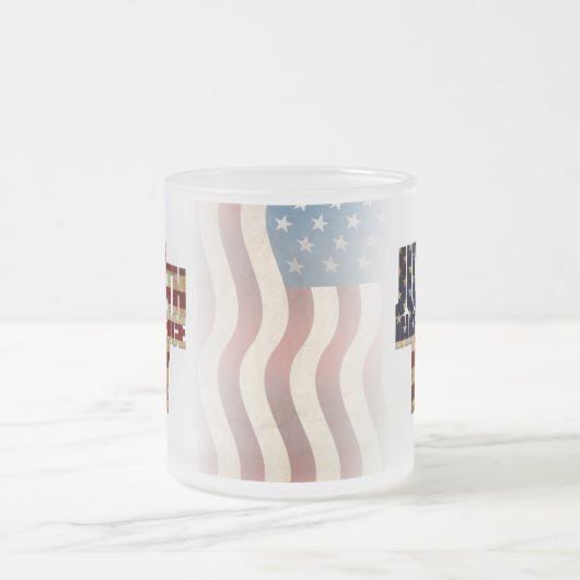 Patriottisch ontwerp van de vlag op 4 juli matglas koffiemok (Center)