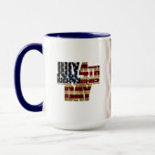 Patriottisch ontwerp van de vlag op 4 juli mok (Links)