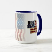 Patriottisch ontwerp van de vlag op 4 juli mok (Voorkant rechts)