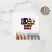 Patriottisch ontwerp van de vlag op 4 juli notitiekaartje (Voorkant / Achterkant in situ)