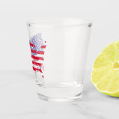 Patriottisch ontwerp van een kaart van de VS met v Shot Glas (Rechts)