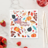 Patriottisch ontwerp voor Herfst met vlag Happy Th Servet (Insitu)