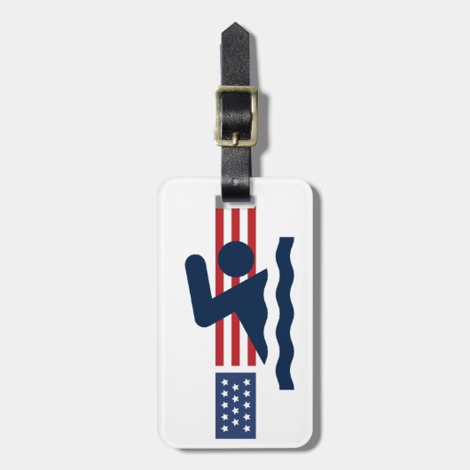 Patriottisch ontwerp voor zwemmen Bagagelabel (Voorkant verticaal)