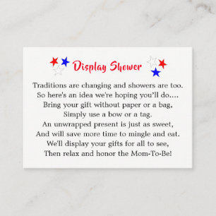 Patriottisch oom Sam American Baby shower Display Informatiekaartje