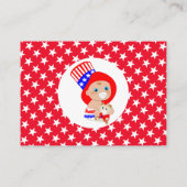 Patriottisch oom Sam American Baby shower Display Informatiekaartje (Achterkant)
