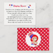 Patriottisch oom Sam American Baby shower Display Informatiekaartje (Voorkant / Achterkant)