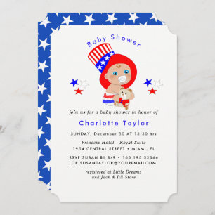 Patriottisch oom Sam American Baby shower Kaart