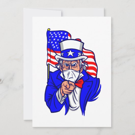 patriottisch Oom Sam gezichtsmasker VS Kaart (Voorkant)