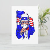 patriottisch Oom Sam gezichtsmasker VS Kaart (Staand voorkant)