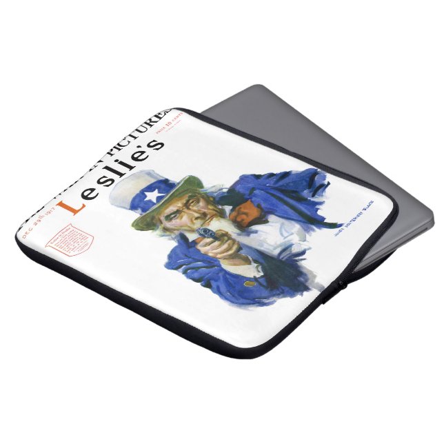  patriottisch oom Sam Magazine Hoesje Art Laptop Sleeve (Voorkant top)