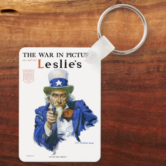  patriottisch oom Sam Magazine Hoesje Art Sleutelhanger (Achterkant)