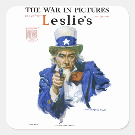  patriottisch oom Sam Magazine Hoesje Art Vierkante Sticker (Voorkant)
