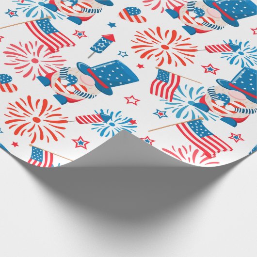 Patriottisch oom Sam patroon Cadeaupapier (Hoek)