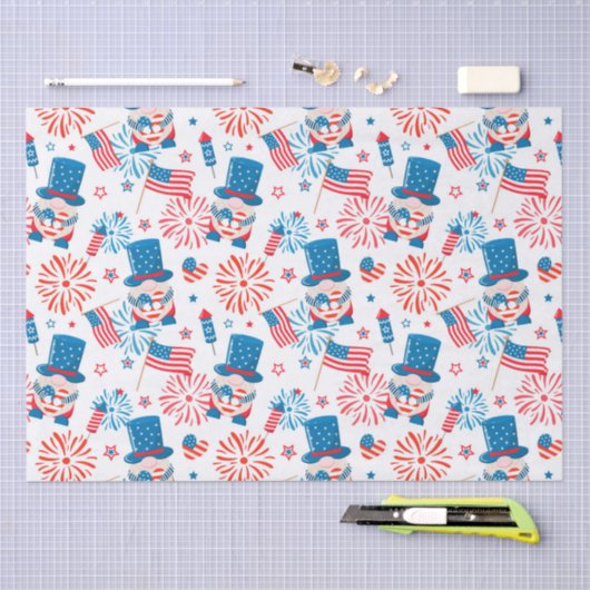 Patriottisch oom Sam patroon verpakkingspapier Tissuepapier (Craft)
