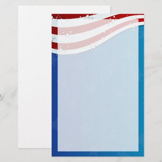 patriottisch op 4 juli briefpapier (Voorkant / Achterkant)