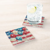 Patriottisch op 4 juli glazen onderzetter (Schuin)