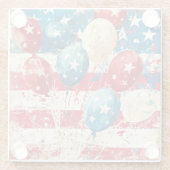 Patriottisch op 4 juli glazen onderzetter (Achterkant)