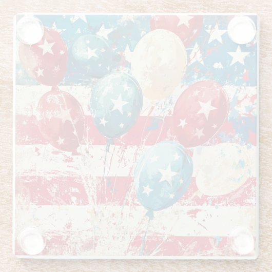 Patriottisch op 4 juli glazen onderzetter (Achterkant)