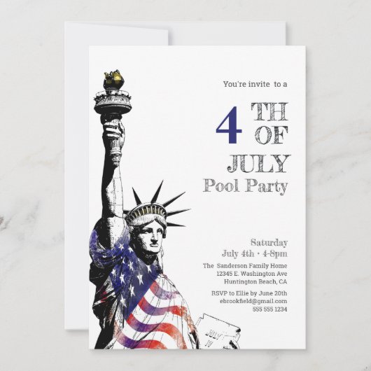 Patriottisch op 4 juli kaart (Voorkant)