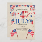 Patriottisch op 4 juli over het perkament kaart (Voorkant / Achterkant)