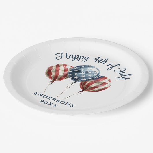 Patriottisch op 4 juli papieren bordje (Gekanteld)