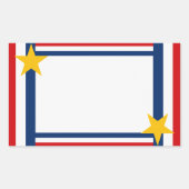Patriottisch op 4 juli rechthoekige sticker (Voorkant)