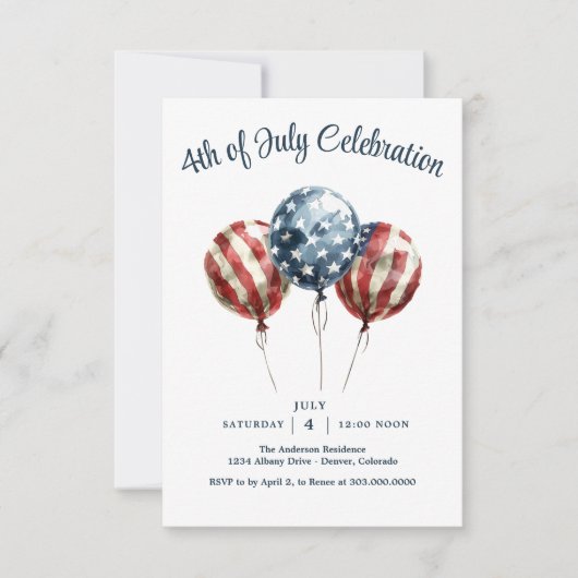 Patriottisch op 4 juli save the date (Voorkant)