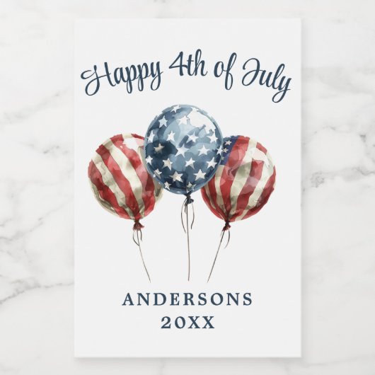 Patriottisch op 4 juli wijn etiket (Enkel label)