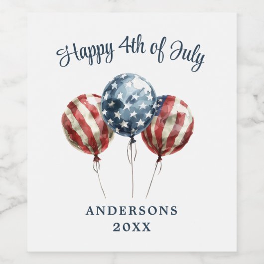 Patriottisch op 4 juli wijn etiket (Enkel label)