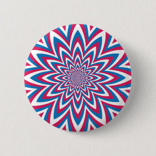 Patriottisch op Art Flower Ronde Button 5,7 Cm