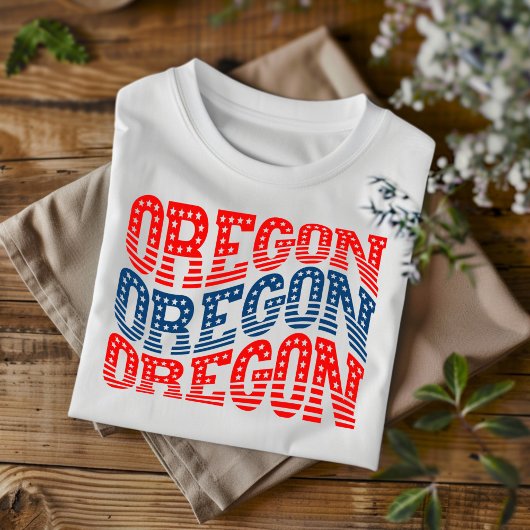 Patriottisch Oregon rood en blauw Boho T-shirt 