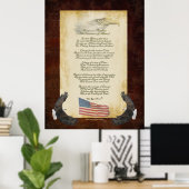 Patriottisch origineel gedicht Amerikaanse vlag Poster (Thuiskantoor)