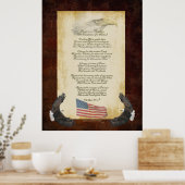Patriottisch origineel gedicht Amerikaanse vlag Poster (Keuken)