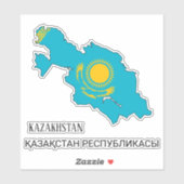 Patriottisch overzicht Kazachstan Sticker (Vel)