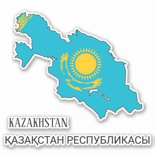 Patriottisch overzicht Kazachstan Sticker (Voorkant)