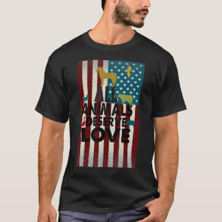 Patriottisch Paard Amerikaanse Vlag Paard Vintage T-shirt