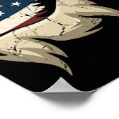 Patriottisch paard Amerikaanse vlag paardrijden Poster (Hoek)